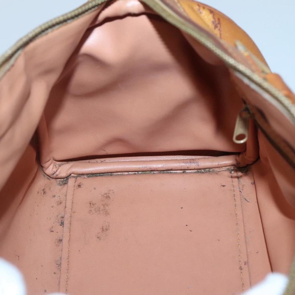 PRIMA CLASSE Hand Bag Leather PVC Brown Gold Auth gh134 - Picture 11 of 16